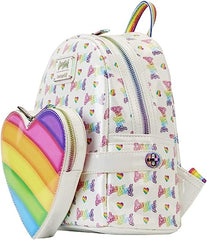 LOUNGEFLY Lisa Frank Rainbow Heart Double Strap Shoulder Bag with Waist Bag