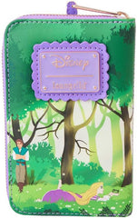 LOUNGEFLY Disney Tangled Rapunzel Swinging From Tower Zip-Around Wallet
