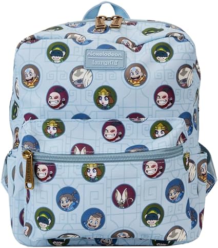 LOUNGEFLY Avatar : The Last Airbender All Over Print Nylon Square Mini Backpack