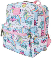 LOUNGEFLY MLP Sky Scene All-Over Print Nylon Square Mini Backpack