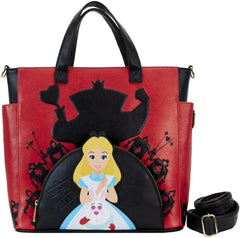 LOUNGEFLY Disney Alice in Wonderland Villains Convertible Tote Bag