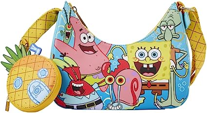 LOUNGEFLY Nickelodeon SpongeBob SquarePants Group Shot Crossbody Bag