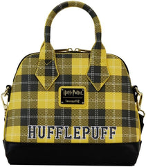 LOUNGEFLY Harry Potter Hufflepuff Patch Varsity Plaid Crossbody Bag