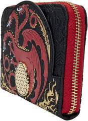 LOUNGEFLY House of the Dragon All Over Print House Targaryen Sigil Zip Around Wallet