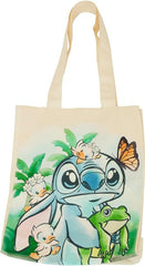 LOUNGEFLY Disney Stitch Springtime Daisy Canvas Tote Bag