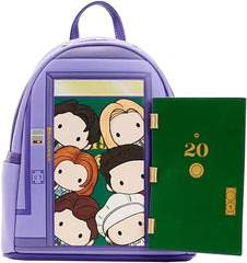 LOUNGEFLY Friends TV Series Front Door Chibi Art Womens Double Strap Shoulder Bag Purse