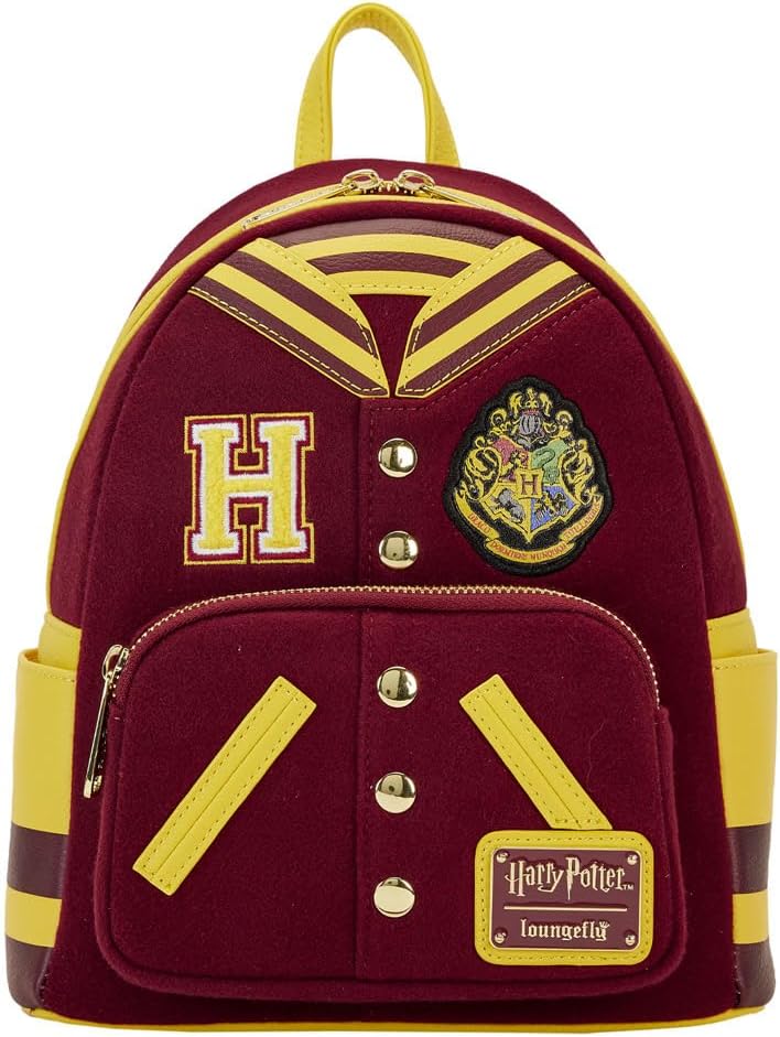 LOUNGEFLY Harry Potter Hogwarts Crest Varsity Jacket Mini Backpack