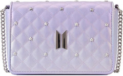 LOUNGEFLY BTS Logo Iridescent Purple Crossbody Bag