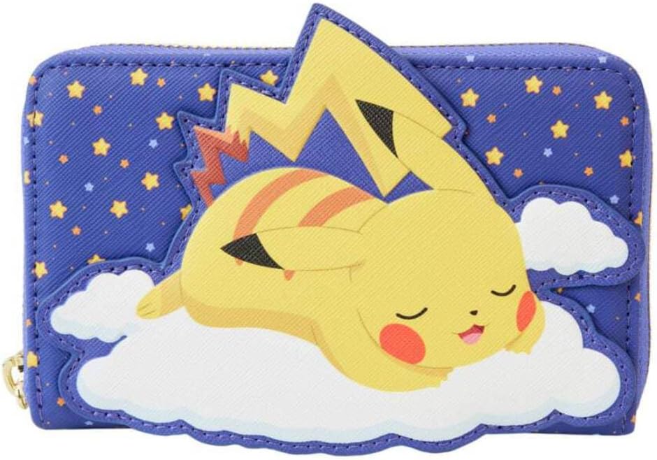 LOUNGEFLY Pokemon Sleeping Pikachu and Friends Zip Around Wallet