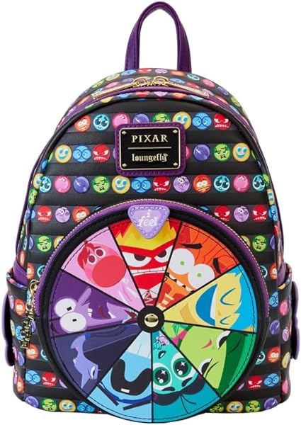 LOUNGEFLY Pixar Inside Out 2 Core Memories Spinning Wheel Mini Backpack
