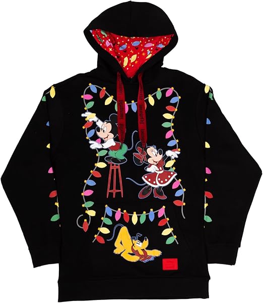 LOUNGEFLY Disney Mickey's Light Up Decorations Hooded Sweatshirt