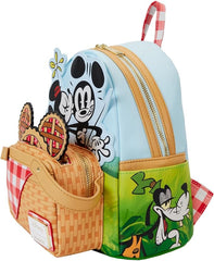 LOUNGEFLY Disney Mickey and Friends Picnic Basket Mini Backpack with Coin Bag