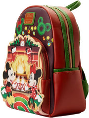 LOUNGEFLY Mickey & Minnie Mouse – Hot Cocoa Fire Place Women's Mini Backpack Standard Polyurethane