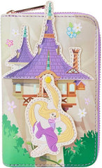 LOUNGEFLY Disney Tangled Rapunzel Swinging From Tower Zip-Around Wallet