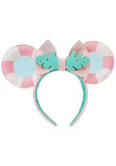 LOUNGEFLY Disney Minnie Mouse Vacation Style Poolside Ear Headband, 1 Count (Pack of 1)