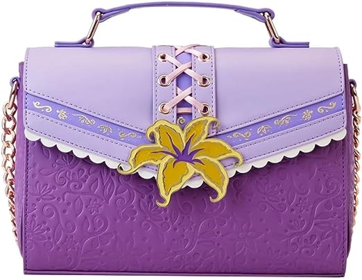 LOUNGEFLY Disney Tangled Rapunzel Cosplay Magic Flower Crossbody Purse