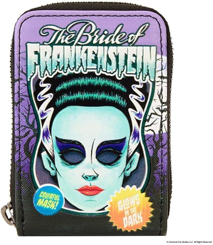 LOUNGEFLY Universal Monsters Bride Of Frankenstein Neon Mask Wallet
