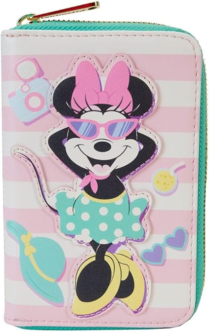 LOUNGEFLY Disney Minnie Mouse Vacation Poolside Zip Around Wallet