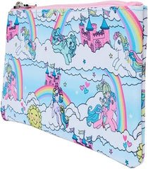 LOUNGEFLY My Pony Sky Scene All-Over Print Nylon Zipper Pouch Wristlet