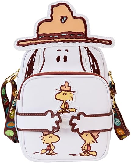 LOUNGEFLY Peanuts 50th Anniversary Snoopy's Beagle Scouts Cosplay Crossbuddies Bag with Coin Bag