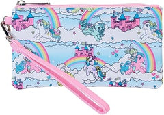 LOUNGEFLY My Pony Sky Scene All-Over Print Nylon Zipper Pouch Wristlet