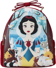 LOUNGEFLY Disney Snow White Classic Apple Quilted Velvet Double Strap Shoulder Bag