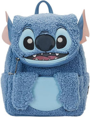 LOUNGEFLY Disney Stitch Plush Sherpa Mini Backpack