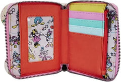 LOUNGEFLY Disney100 Mickey and Friends Classic All Over Print Iridescent Zip Around Wallet