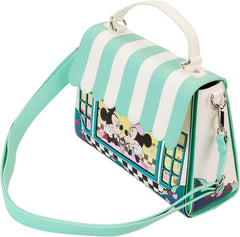 LOUNGEFLY Mickey & Minnie Date Night Diner Crossbody Purse Disney
