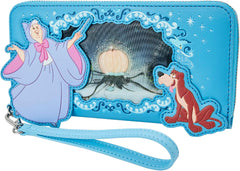 LOUNGEFLY Disney Cinderella Lenticular Princess Series Zip Around Wristlet Wallet