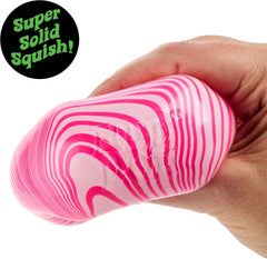 Schylling Candy Swirl Nice Cube - Sensory Squeeze Toy with Super Solid Squish - 2.25" Cube - Pink and White