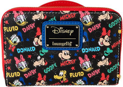 LOUNGEFLY Disney Mickey and Friends Classic Zip Around Wallet