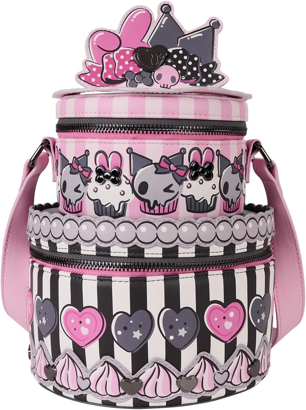 LOUNGEFLY Sanrio My Melody and Kuromi Figural Crossbody Bag