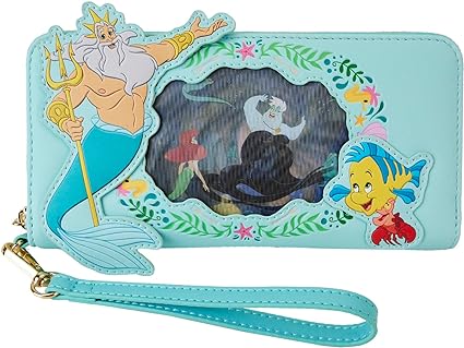 LOUNGEFLY The Little Mermaid Ariel Princess Lenticular Zip Around Wallet