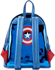 LOUNGEFLY Marvel Shine Captain America Double Strap Shoulder Bag