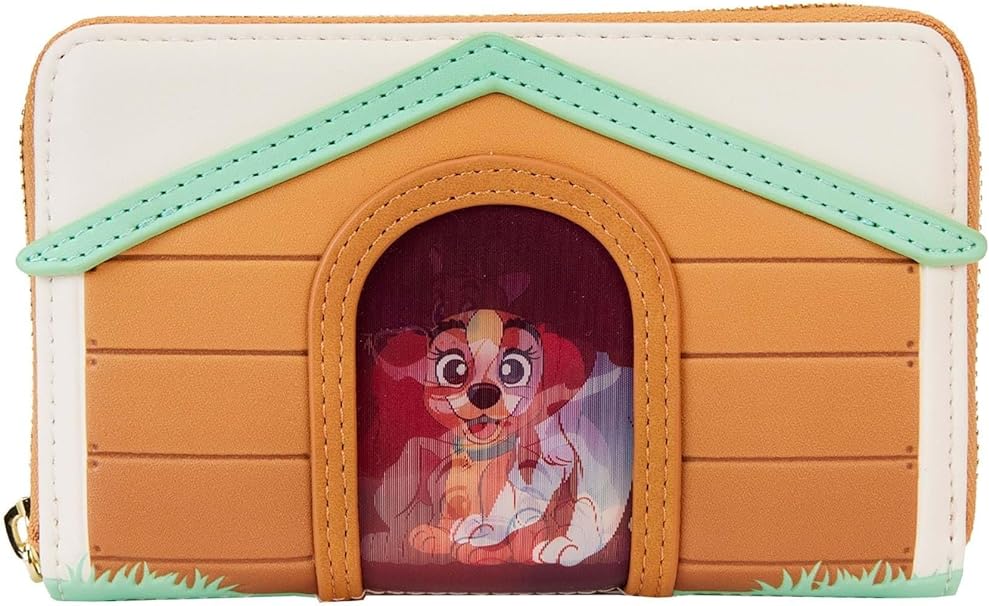 LOUNGEFLY Disney I Heart Disney Dogs Dog House Triple Lenticular Faux Leather Zip Around Wallet