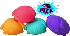 Schylling Nee Doh Funky Pup...Groovy Glob! Squishy, Squeezy, Stretchy Stress Fidget Balls Gift Set Party Bundle - 3 Pack (Assorted)
