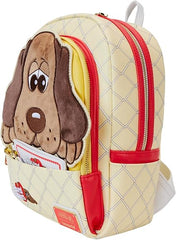 LOUNGEFLY Pound Puppies 40th Anniversary Plush Mini Backpack with Card Holder, Brown