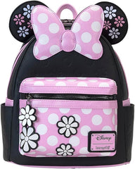 LOUNGEFLY Disney Minnie Floral Rock The Dots Mini Backpack