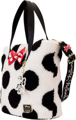 LOUNGEFLY Disney Minnie Mouse Rocks the Dots Classic Sherpa Tote Bag