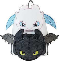 LOUNGEFLY How to Train Your Dragon Light and Night Fury Mini Backpack