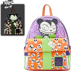 LOUNGEFLY Disney Nightmare Before Christmas Scary Teddy Present Glow Mini Backpack
