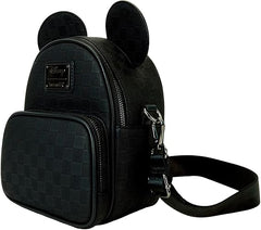 LOUNGEFLY Mickey Mouse Checkered Texture Convertible Mini Backpack & Crossbody Bag
