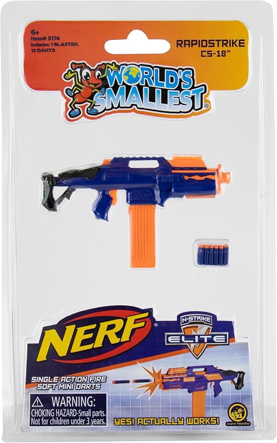 World's Smallest Nerf Elite 2.0 Blasters. Three Distinct Styles to Collect – Styles Selected at Random.