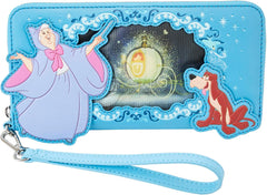 LOUNGEFLY Disney Cinderella Lenticular Princess Series Zip Around Wristlet Wallet