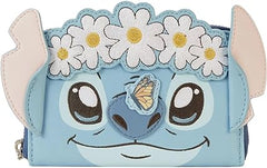 LOUNGEFLY Disney Stitch Springtime Daisy Zip Around Wallet