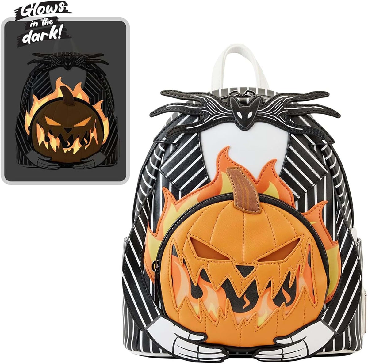 LOUNGEFLY Nightmare Before Christmas Jack Pumpkin Head Double Strap Shoulder Bag