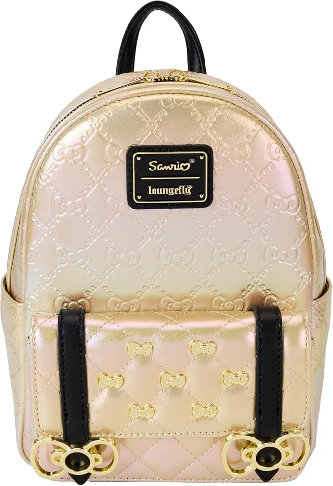 LOUNGEFLY Sanrio 50th Anniversary Metallic Gold Mini Backpack
