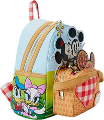 LOUNGEFLY Disney Mickey and Friends Picnic Basket Mini Backpack with Coin Bag
