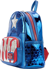 LOUNGEFLY Marvel Shine Captain America Double Strap Shoulder Bag
